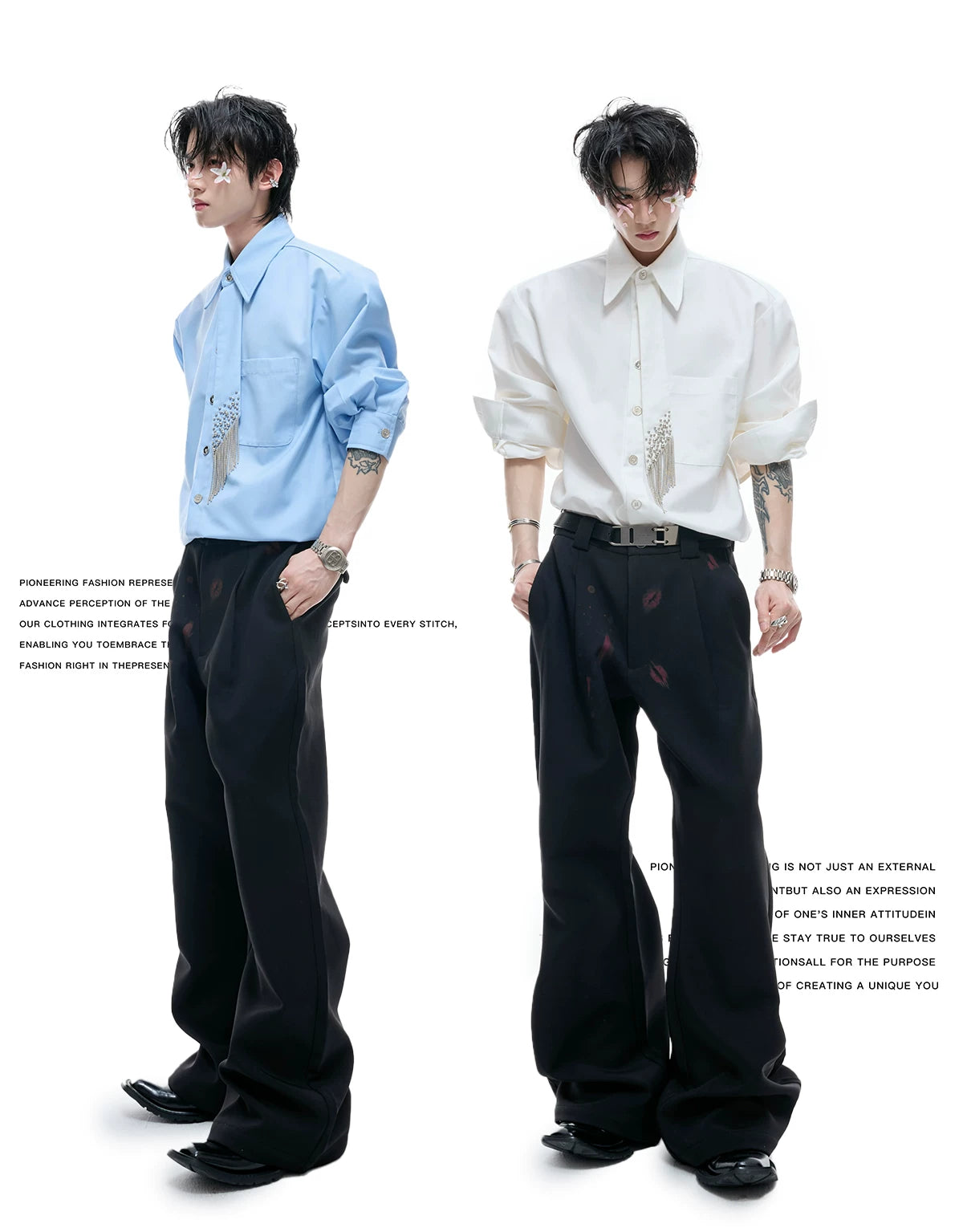 Unisex Tie-Panel Structured Cotton Shirt - description image 3