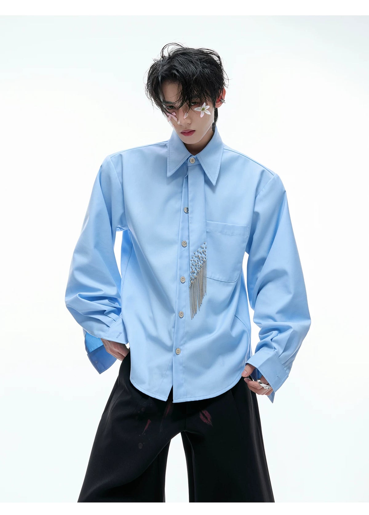 Unisex Tie-Panel Structured Cotton Shirt - description image 6