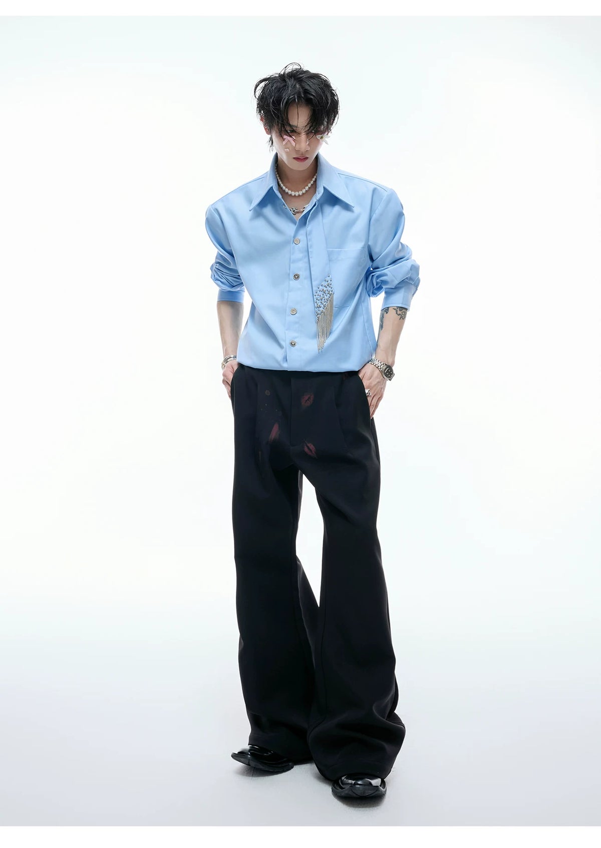 Unisex Tie-Panel Structured Cotton Shirt - description image 10