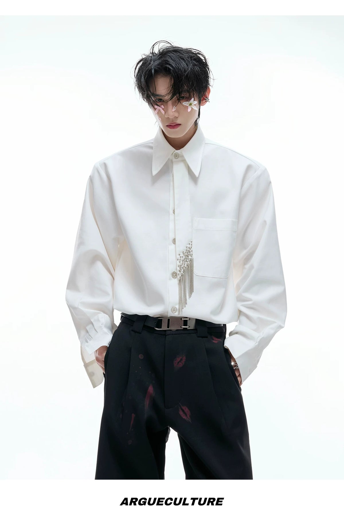Unisex Tie-Panel Structured Cotton Shirt - description image 12