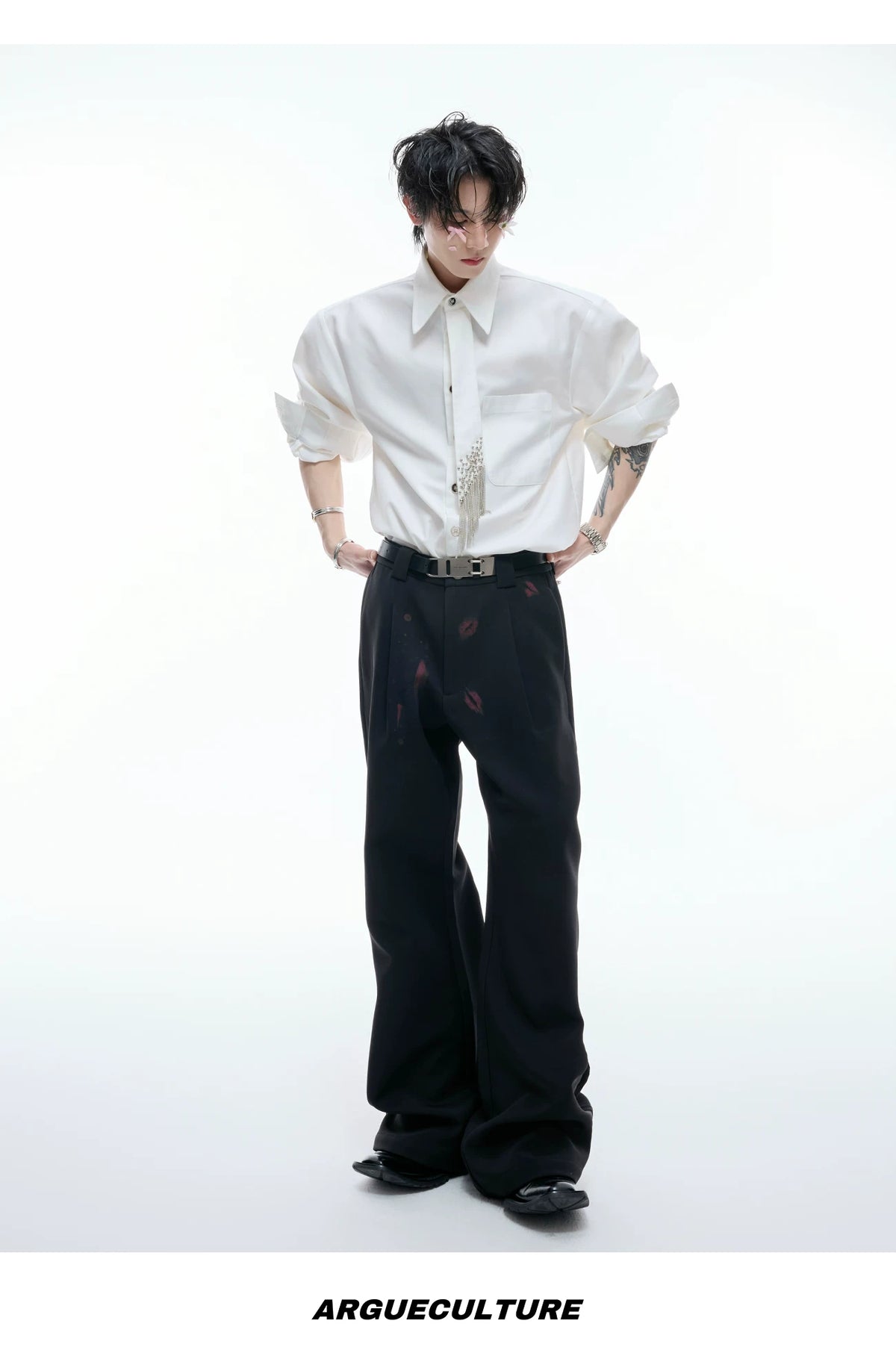 Unisex Tie-Panel Structured Cotton Shirt - description image 16