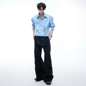 Unisex Tie-Panel Structured Cotton Shirt - main image 4