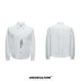 Unisex Tie-Panel Structured Cotton Shirt - White Top