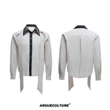Rhinestone Contrast Streamer Shirt | Unisex Cotton - Khaki Top