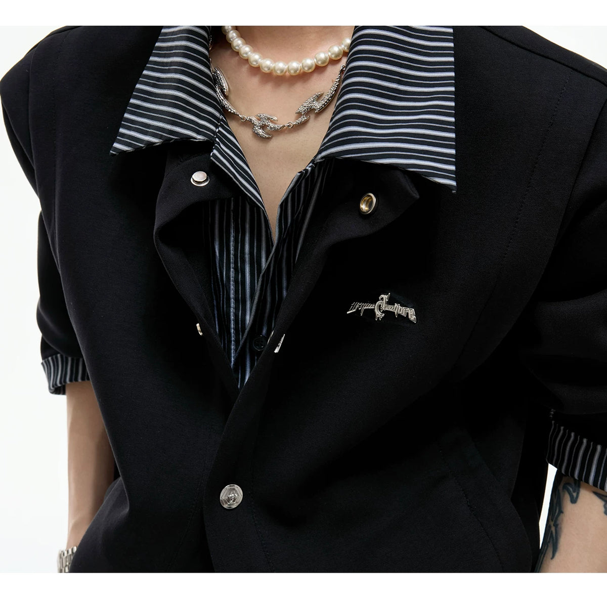 Color-Block Stripe Panel Cardigan | Relaxed Unisex Top - description image 9