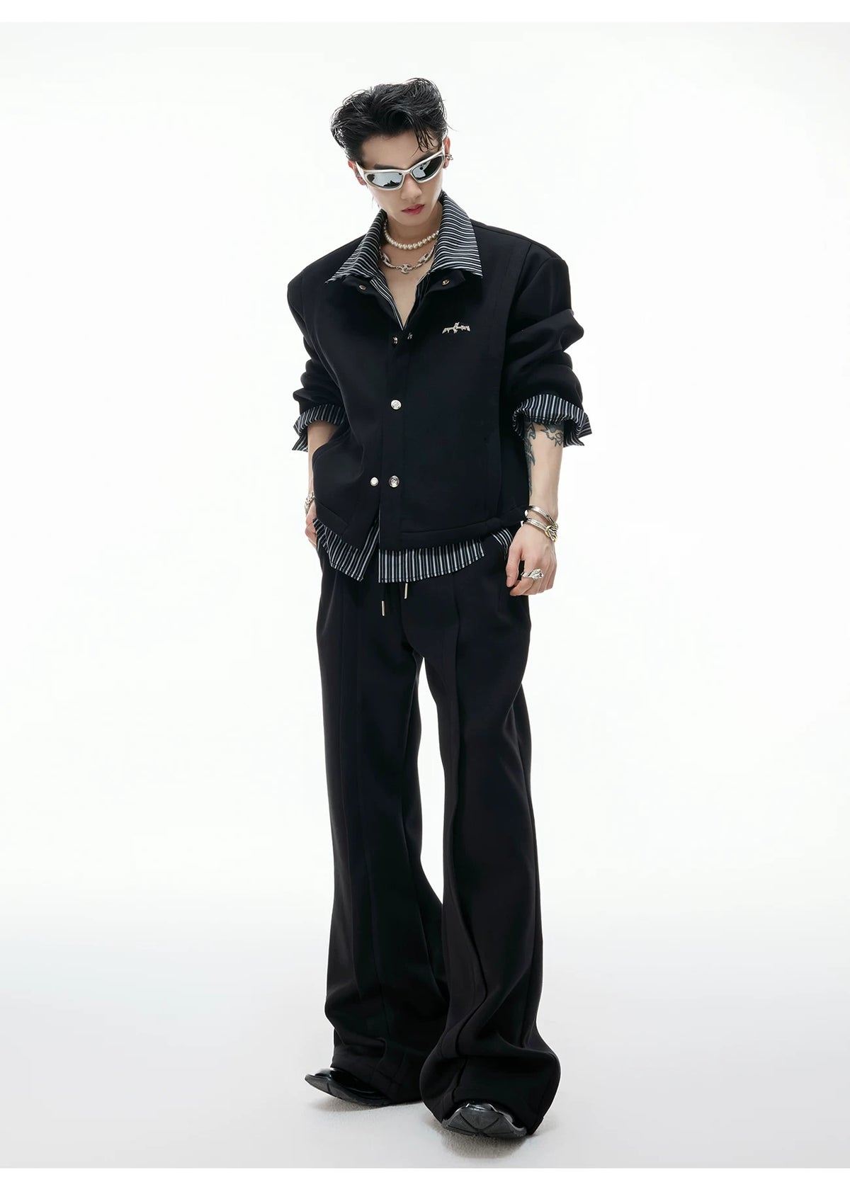 Color-Block Stripe Panel Cardigan | Relaxed Unisex Top - description image 11
