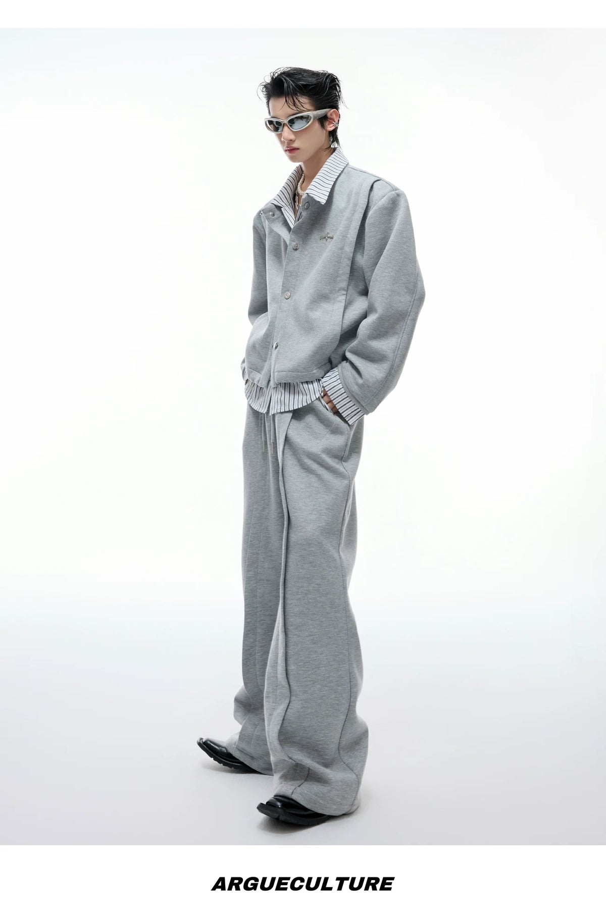 Color-Block Stripe Panel Cardigan | Relaxed Unisex Top - description image 14