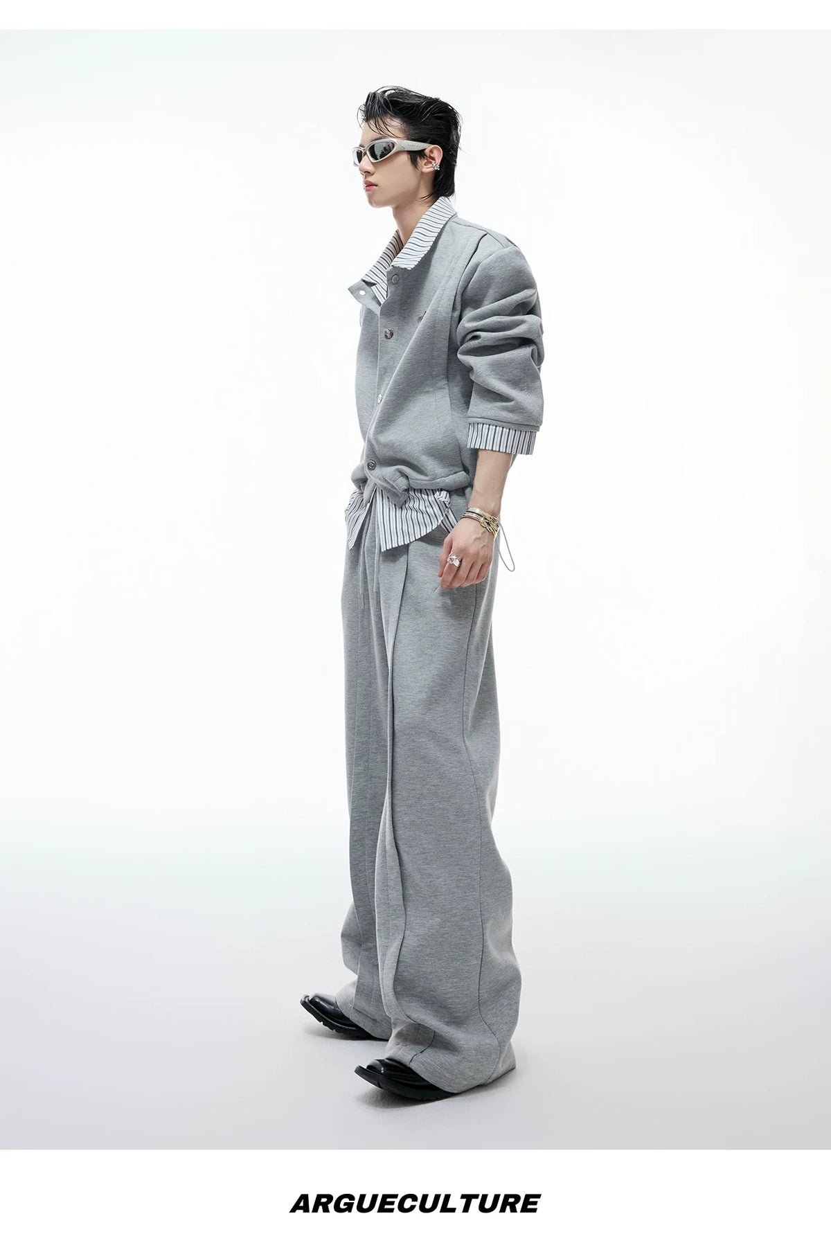 Color-Block Stripe Panel Cardigan | Relaxed Unisex Top - description image 15