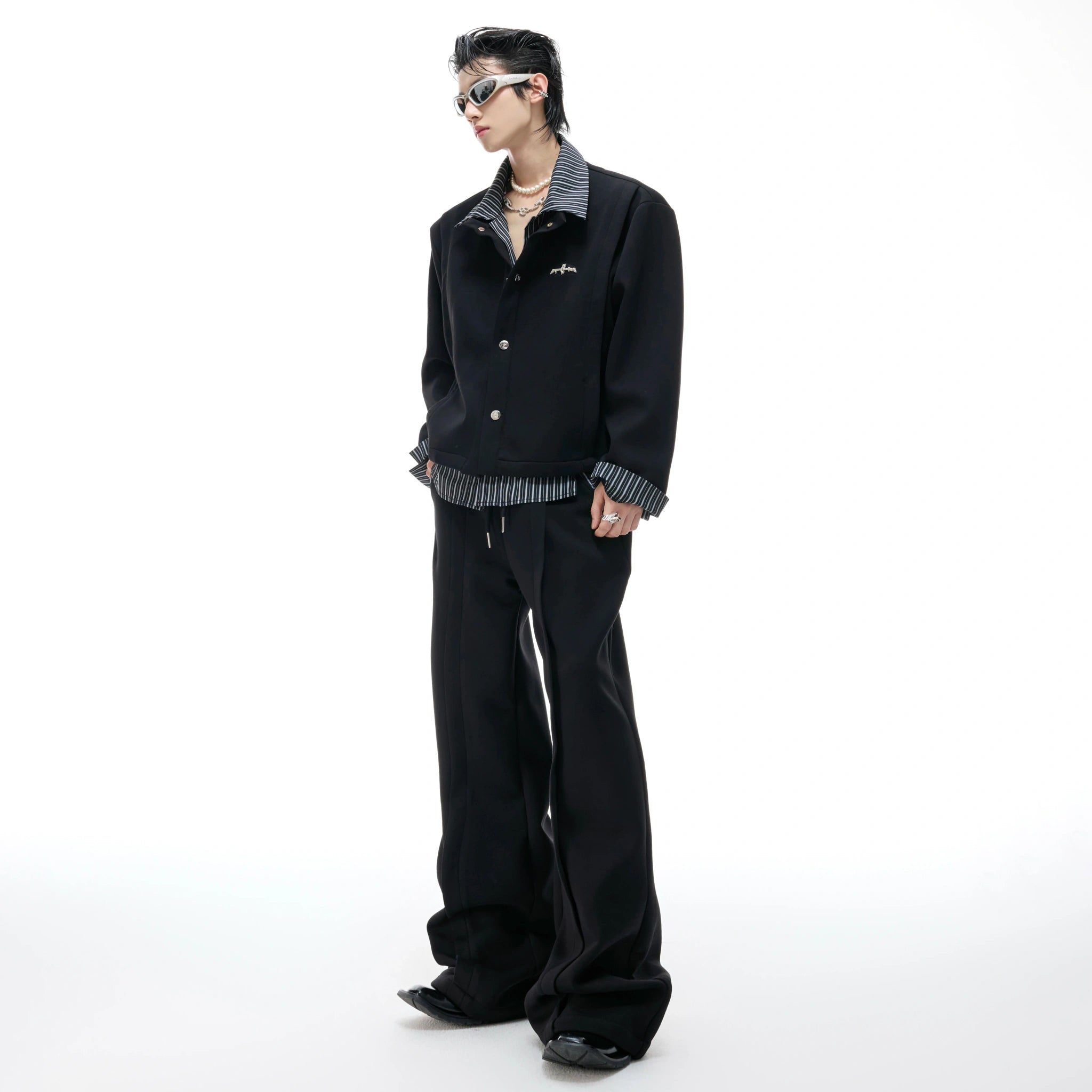 Color-Block Stripe Panel Cardigan | Relaxed Unisex Top - main image 2