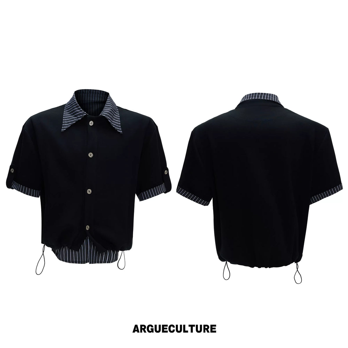 Color-Block Stripe Panel Cardigan | Relaxed Unisex Top - Black Top 2.0