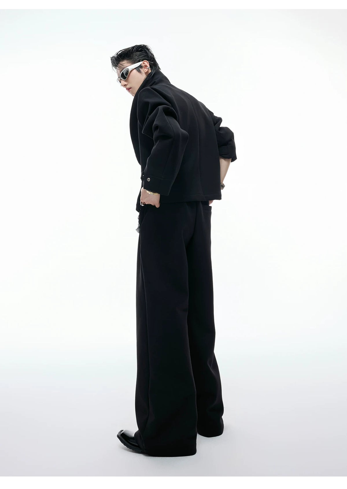 Houndstooth V-Neck Jacket and Pants Set | Relaxed Fit - description image 10