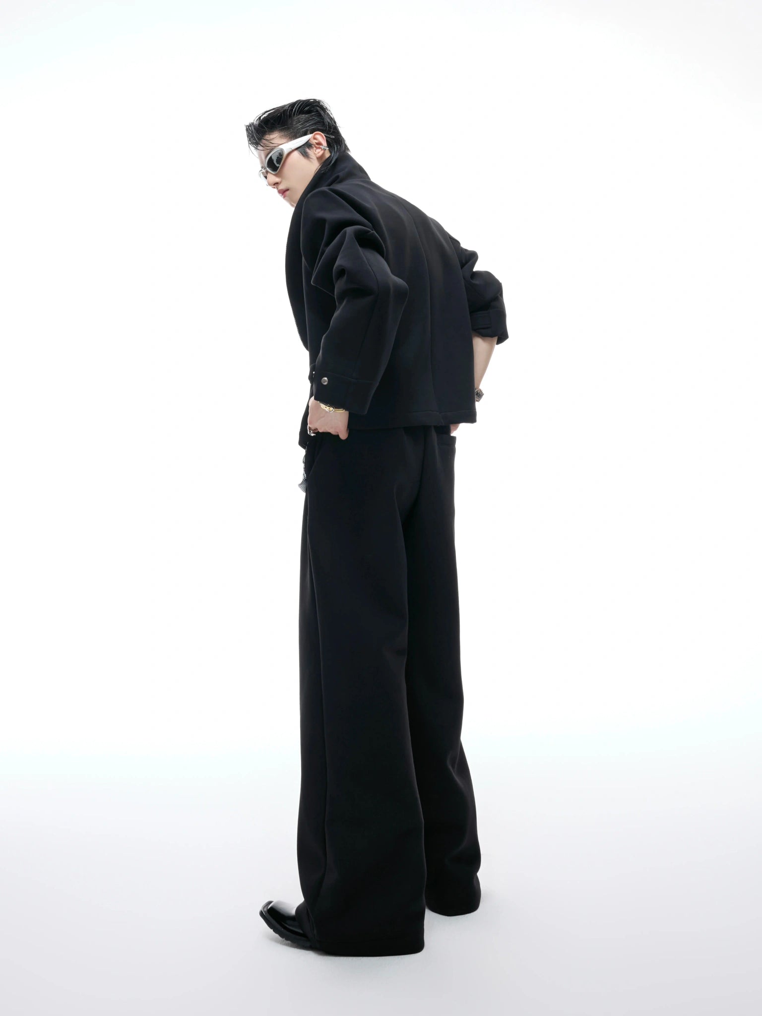 Houndstooth V-Neck Jacket and Pants Set | Relaxed Fit - main image 4