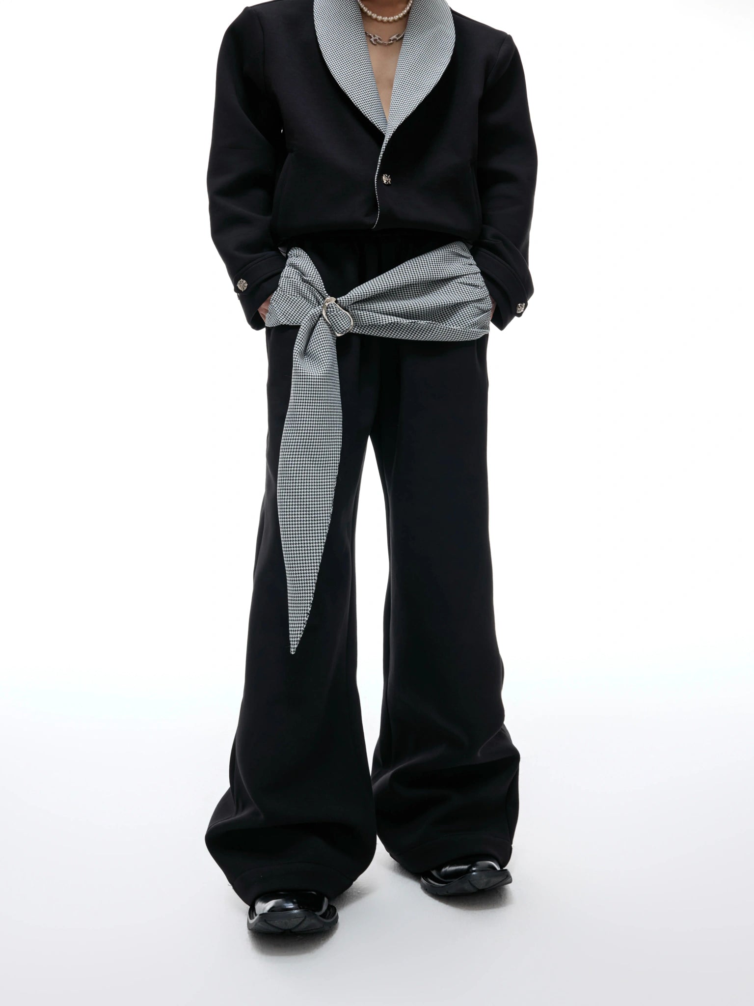 Houndstooth V-Neck Jacket and Pants Set | Relaxed Fit - main image 5