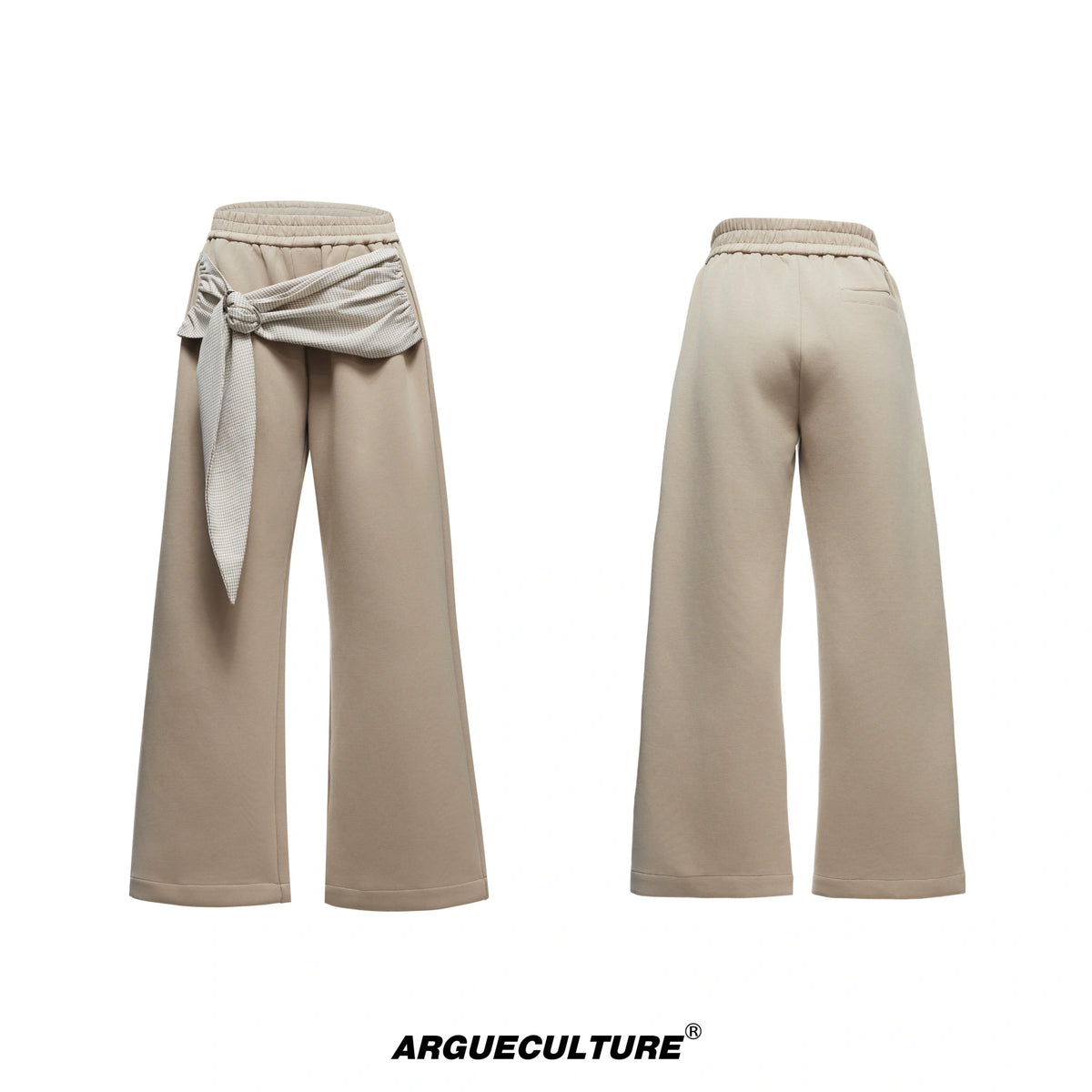 Houndstooth V-Neck Jacket and Pants Set | Relaxed Fit - Khaki Brown Pants