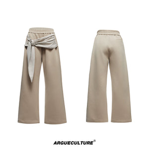 Houndstooth V-Neck Jacket and Pants Set | Relaxed Fit - Khaki Brown Pants
