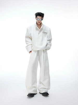 Textured Pearl-Button Jacket | Relaxed Unisex Layer - main image 2