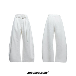 Textured Pearl-Button Jacket | Relaxed Unisex Layer - White Pants