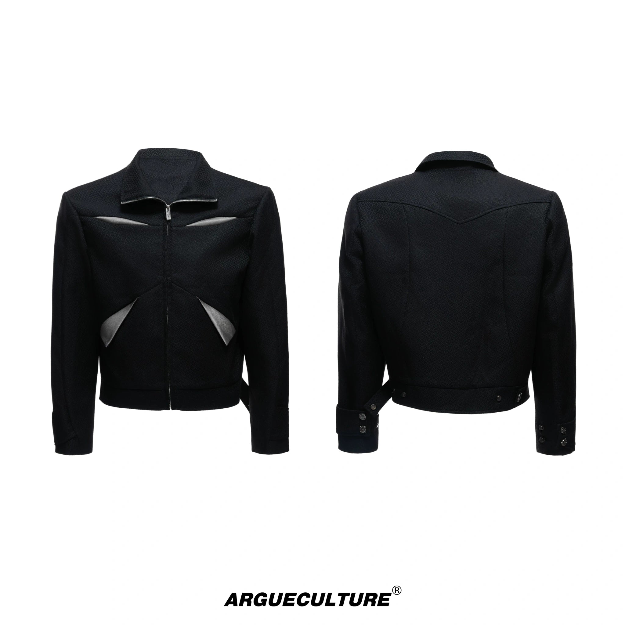 Deconstructed Color-Block Short Suit Set - Black Jacket