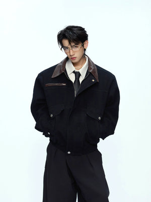 Contrast Lapel Cotton Workwear Jacket | Structured Fit - main image 1