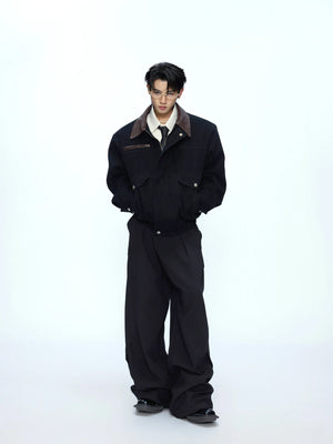 Contrast Lapel Cotton Workwear Jacket | Structured Fit - main image 4