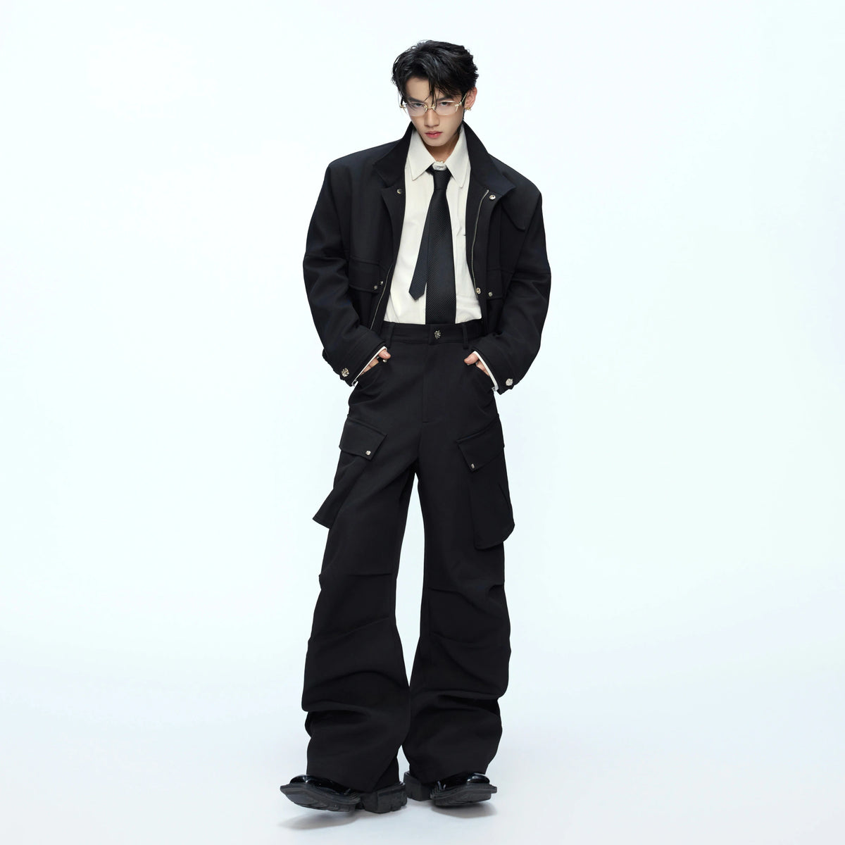 Deconstructed Workwear Jacket | Cotton Utility Style - main image 3