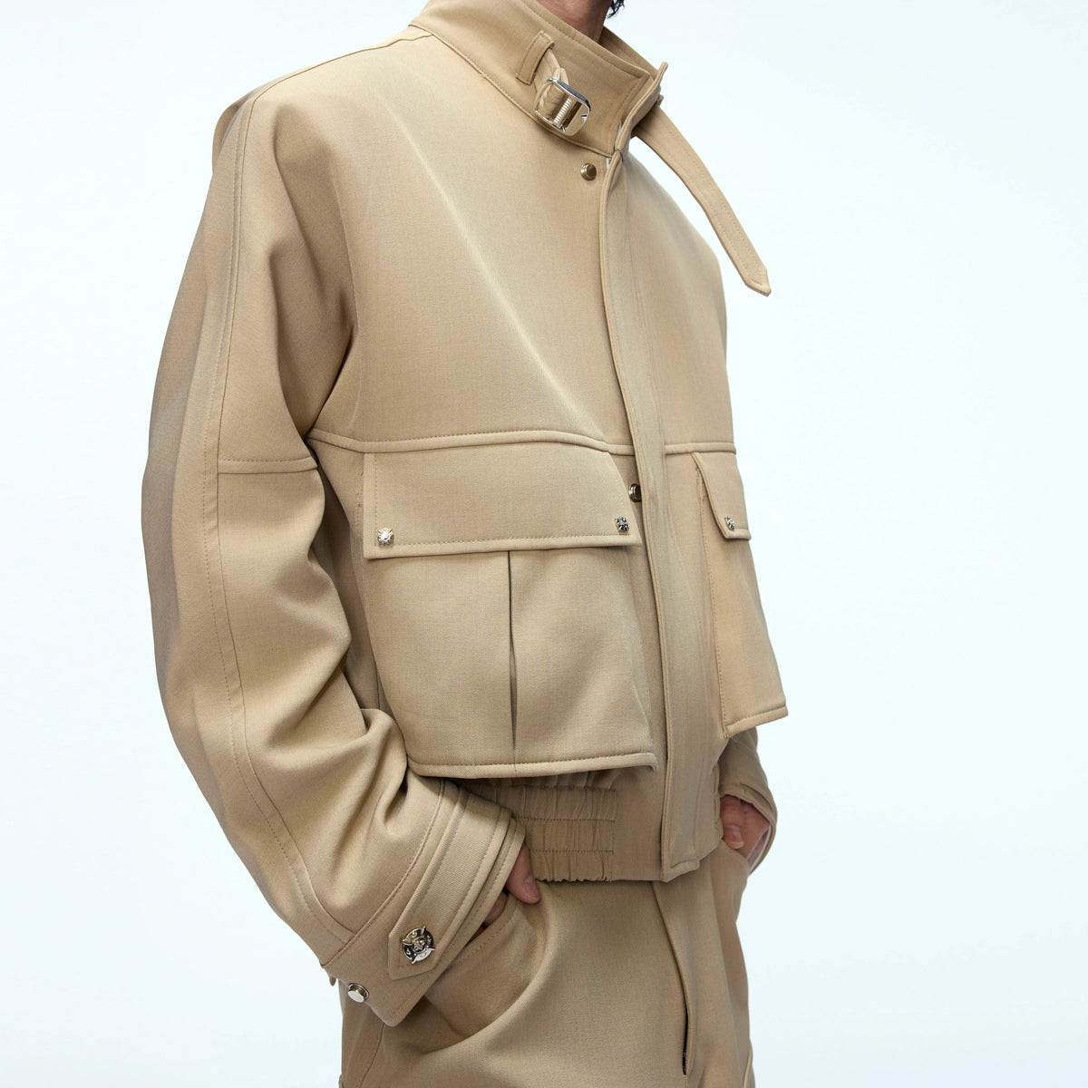 Deconstructed Workwear Jacket | Cotton Utility Style - main image 4