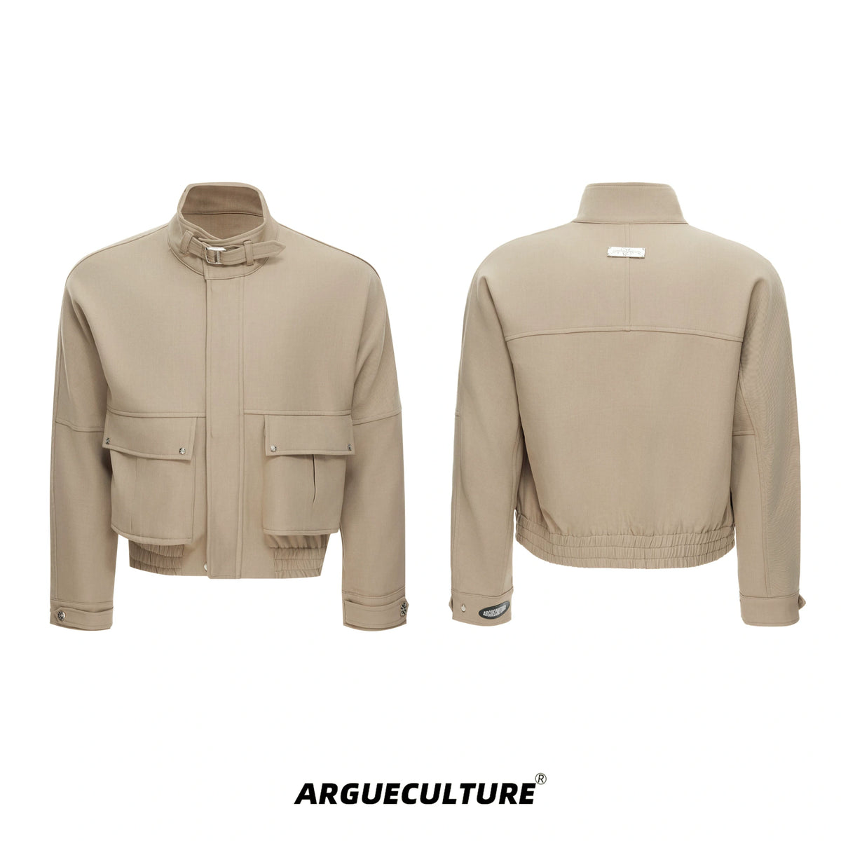 Deconstructed Workwear Jacket | Cotton Utility Style - Beige Top