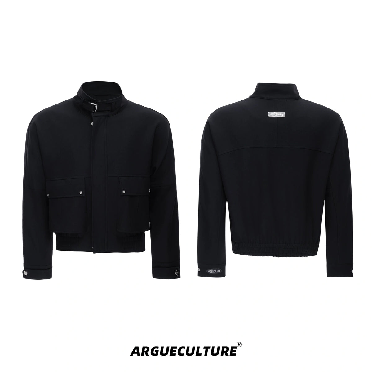 Deconstructed Workwear Jacket | Cotton Utility Style - Black Top