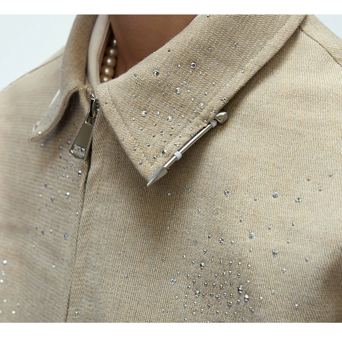 Unisex Contrast Lapel Cotton Jacket and Pants Set - description image 8