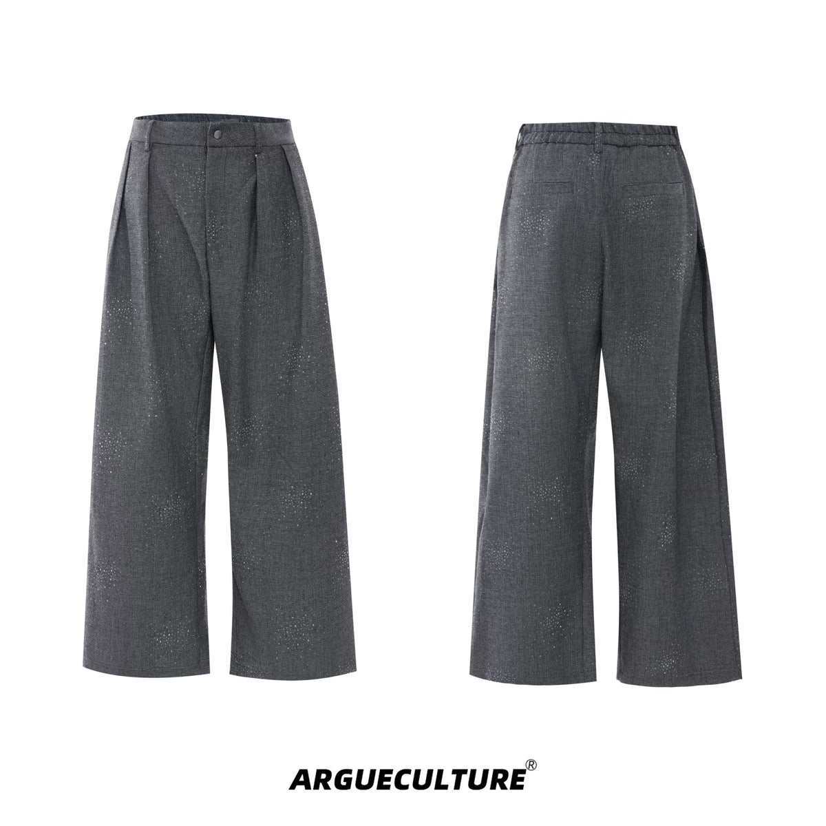 Unisex Contrast Lapel Cotton Jacket and Pants Set - Gray Pants