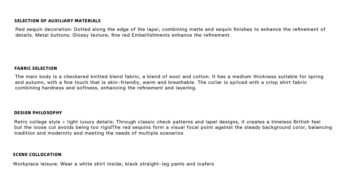 Retro Contrast Sequin Collared Cotton Sweater - description image 2