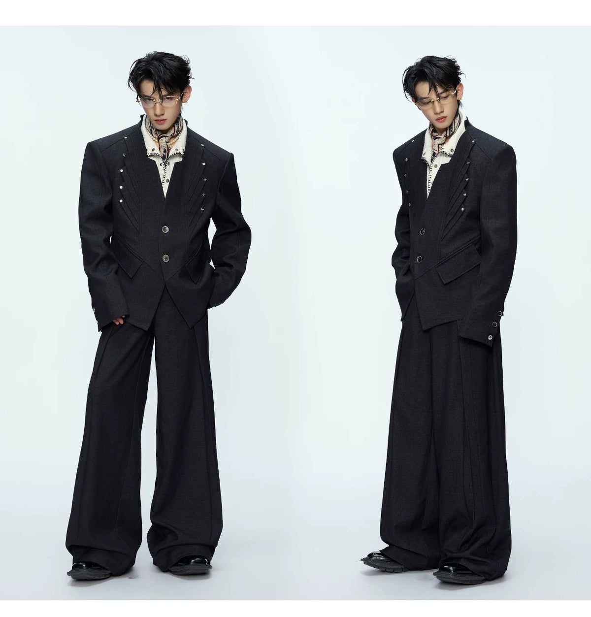Relaxed Deconstructed Wool-Blend Tailored Suit Set - description image 5