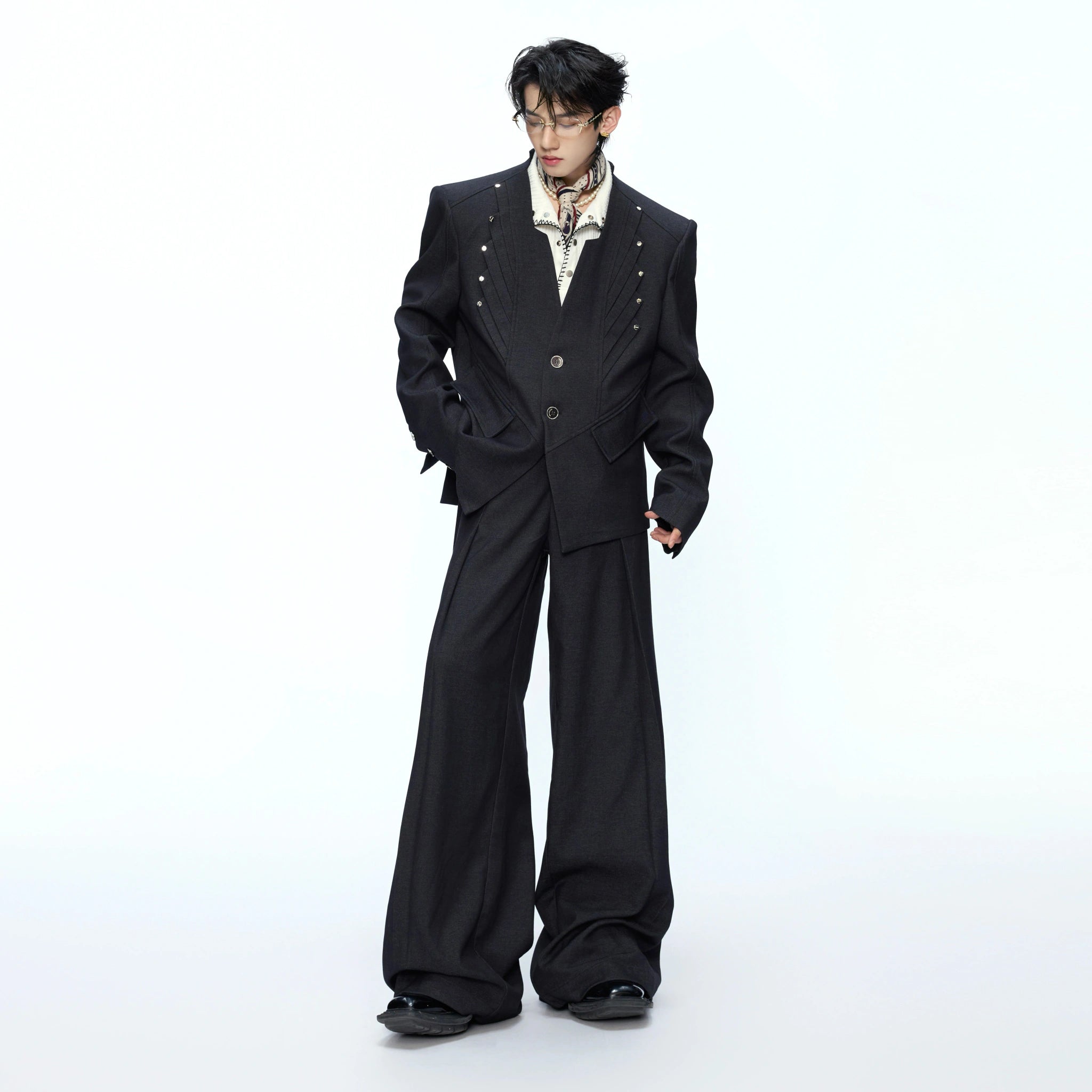 Relaxed Deconstructed Wool-Blend Tailored Suit Set - main image 2