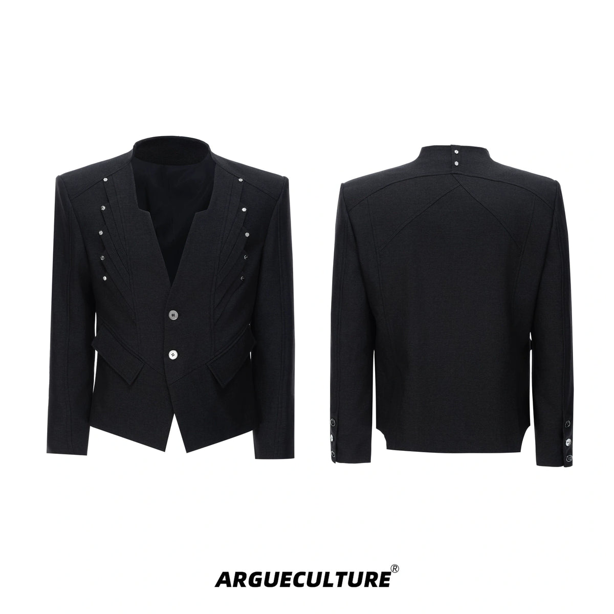Relaxed Deconstructed Wool-Blend Tailored Suit Set - Black Top