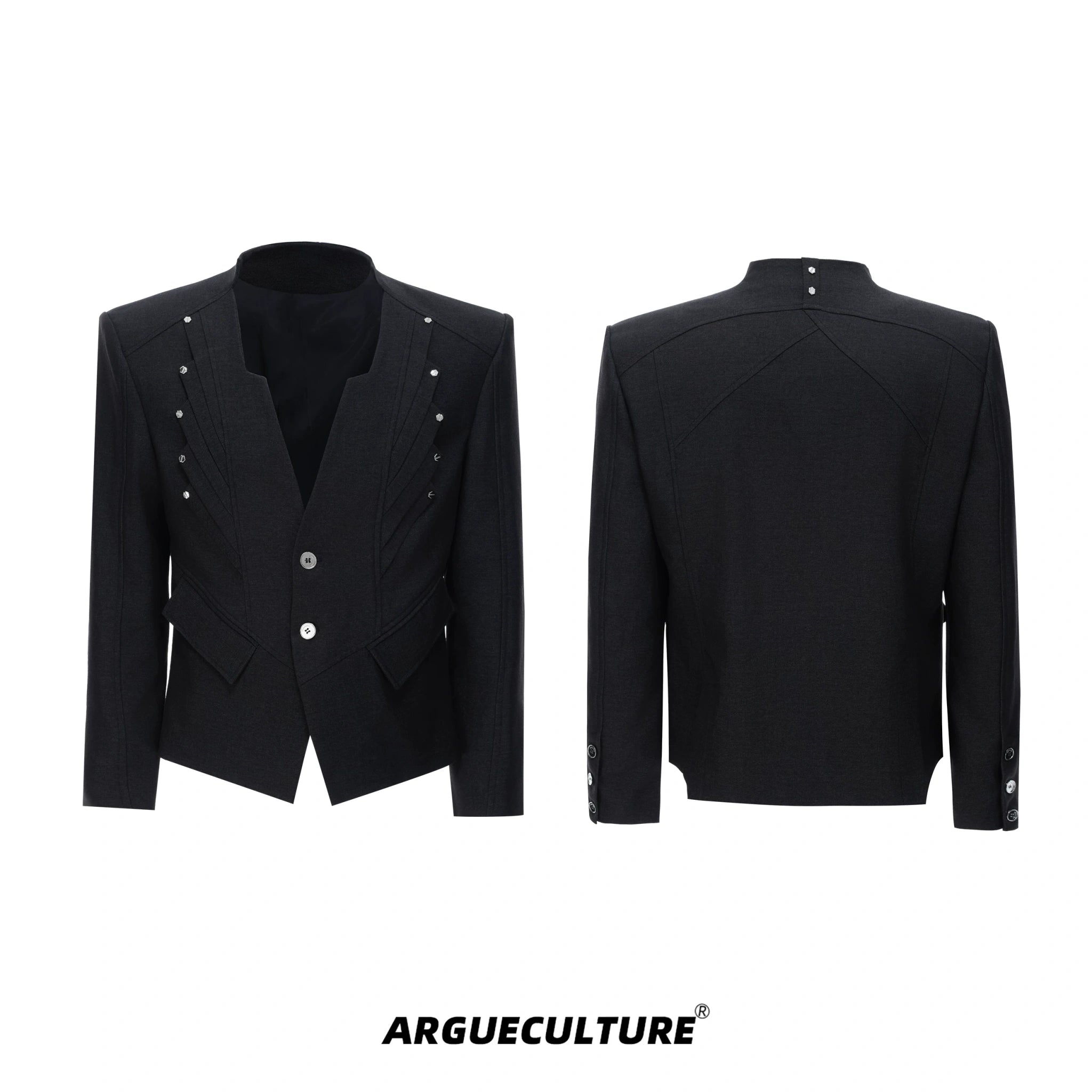 Relaxed Deconstructed Wool-Blend Tailored Suit Set - Black Top