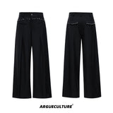 Relaxed Deconstructed Wool-Blend Tailored Suit Set - Black Pants
