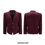 Relaxed Deconstructed Wool-Blend Tailored Suit Set - Red Top