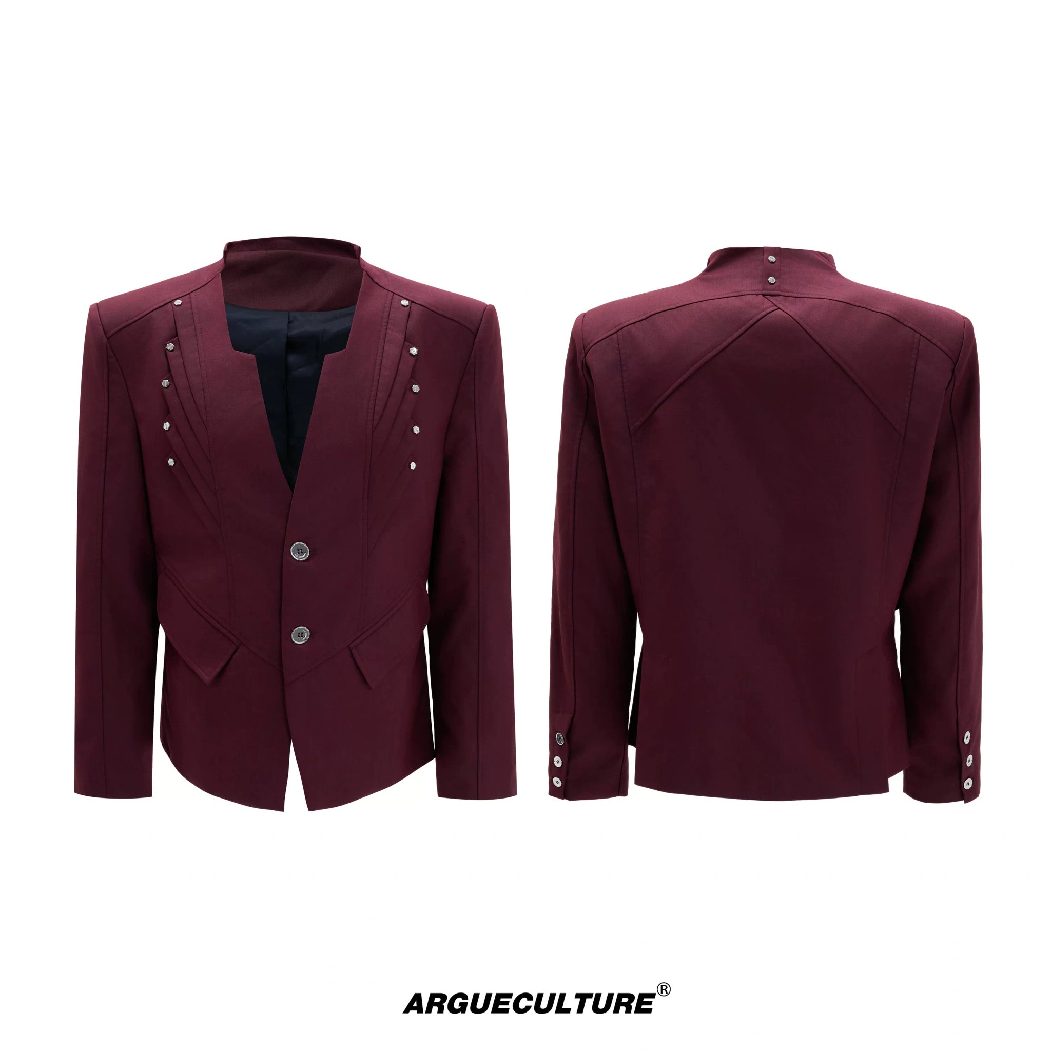 Relaxed Deconstructed Wool-Blend Tailored Suit Set - Red Top