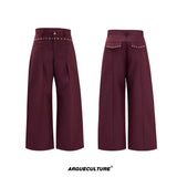 Relaxed Deconstructed Wool-Blend Tailored Suit Set - Red Pants