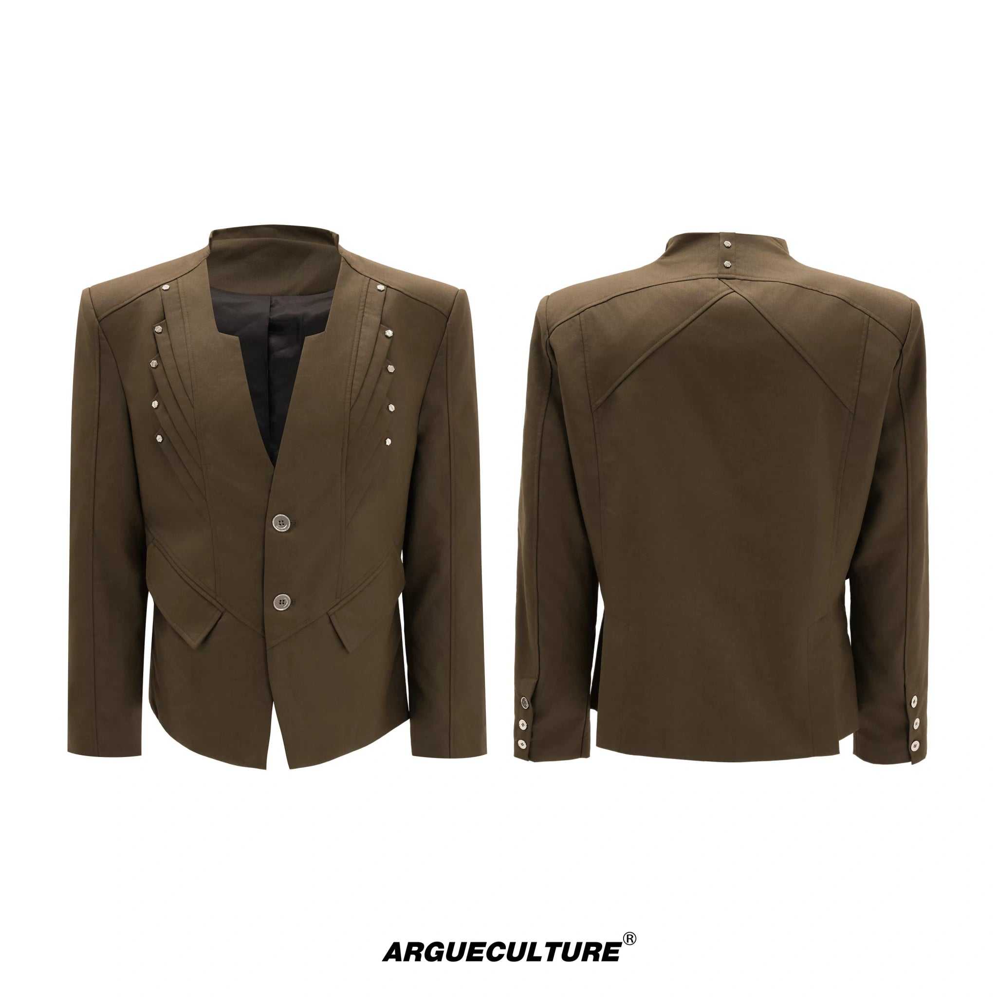 Relaxed Deconstructed Wool-Blend Tailored Suit Set - Brown Top