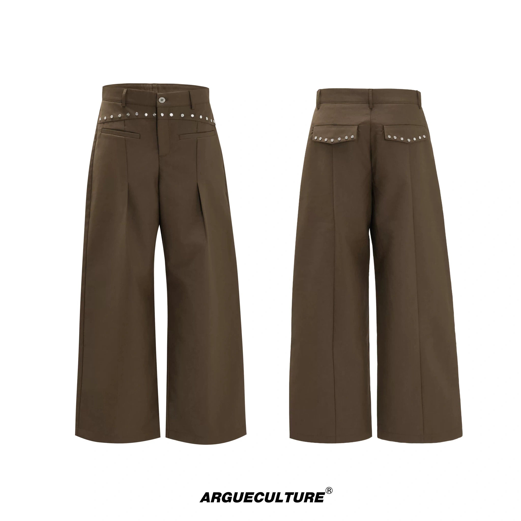 Relaxed Deconstructed Wool-Blend Tailored Suit Set - Brown Pants