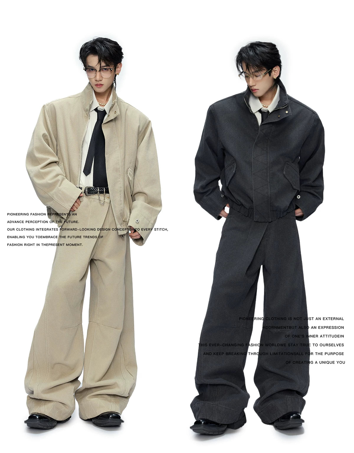 Cotton Washed Canvas Harrington Jacket | Contrast Collar - description image 3
