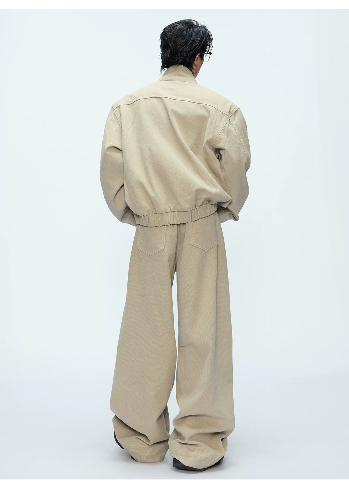 Cotton Washed Canvas Harrington Jacket | Contrast Collar - description image 10