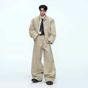 Cotton Washed Canvas Harrington Jacket | Contrast Collar - main image 2
