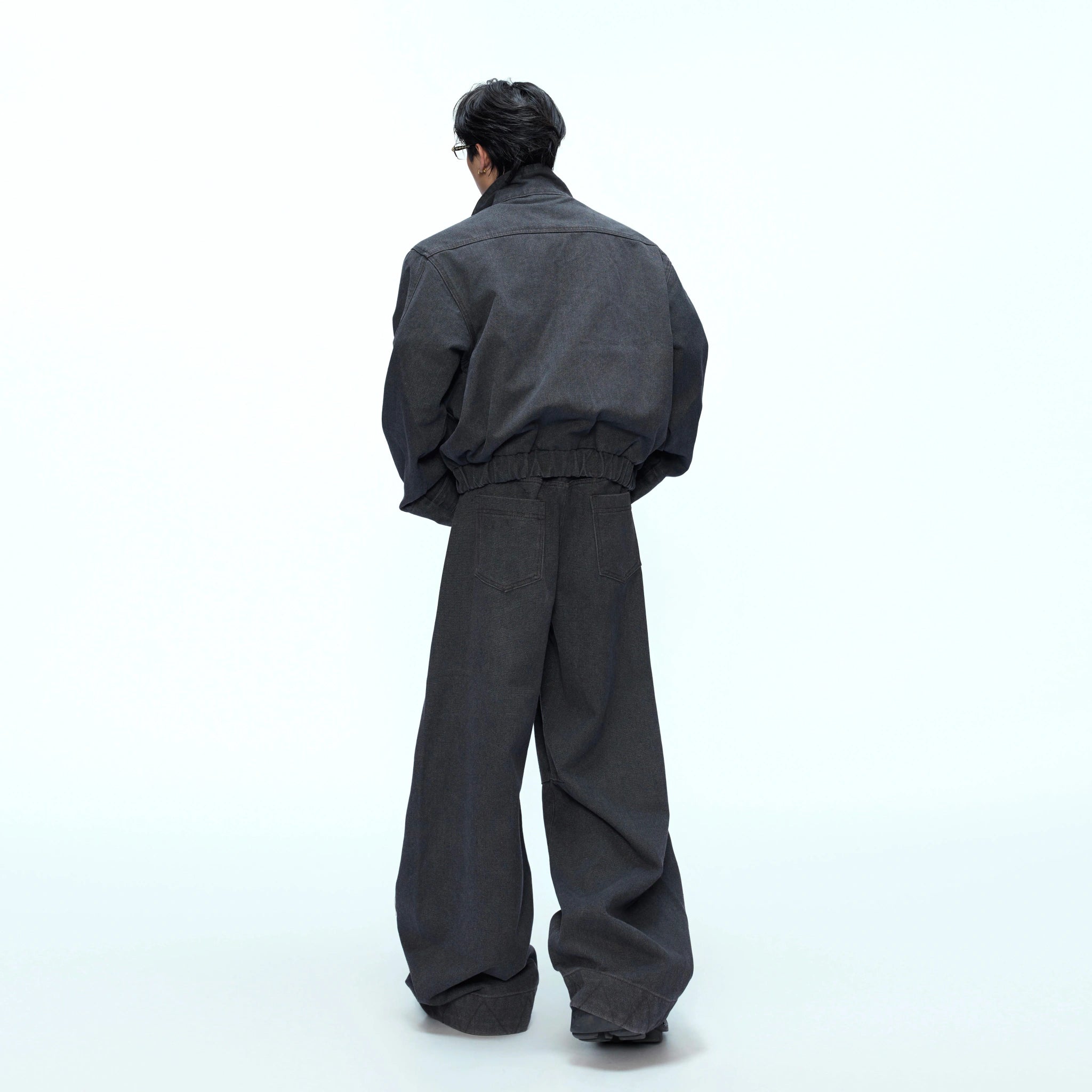 Cotton Washed Canvas Harrington Jacket | Contrast Collar - main image 4
