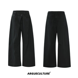 Cotton Washed Canvas Harrington Jacket | Contrast Collar - Black Pants