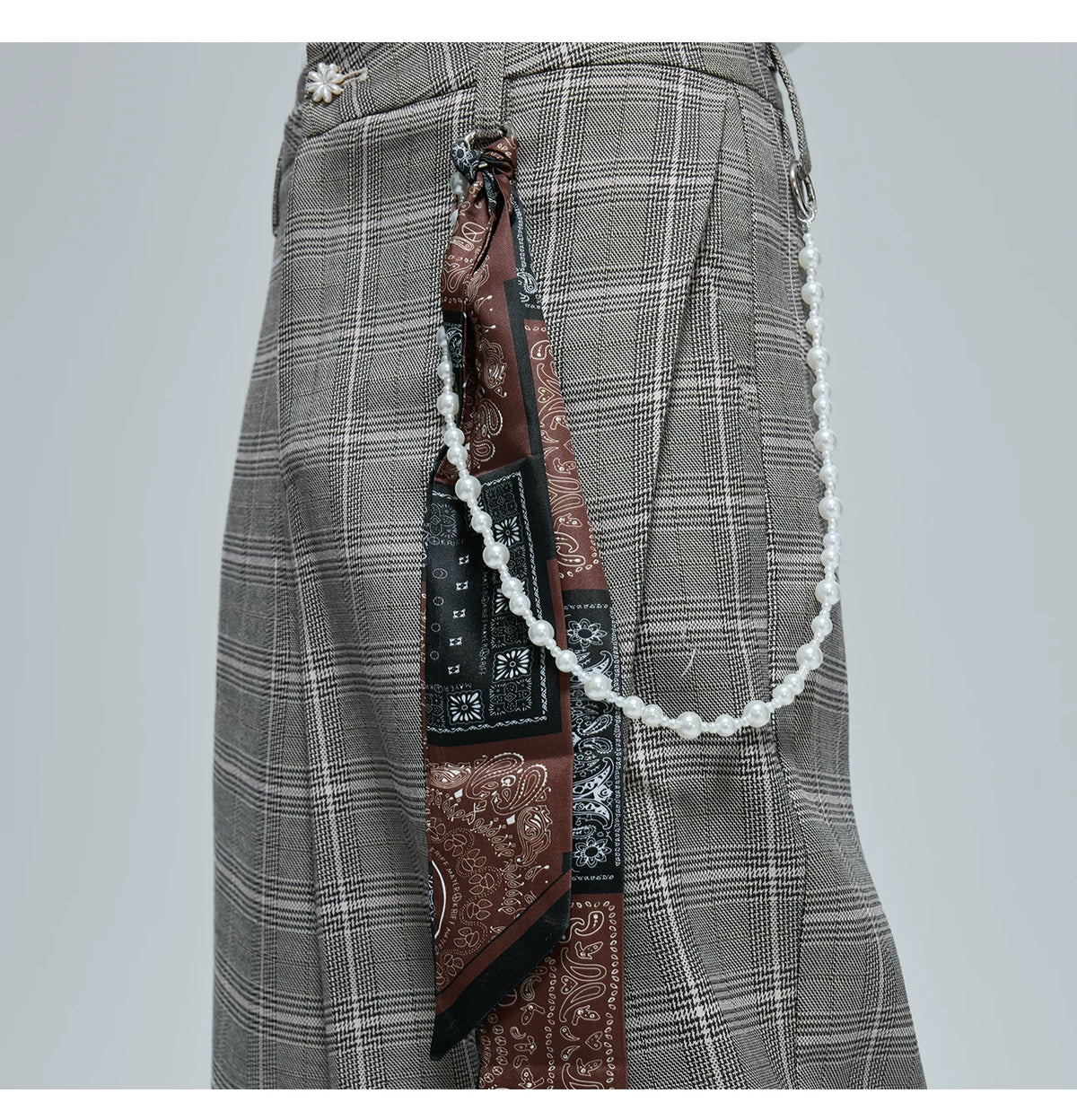Relaxed Houndstooth Cropped Jacket and Trousers - description image 3