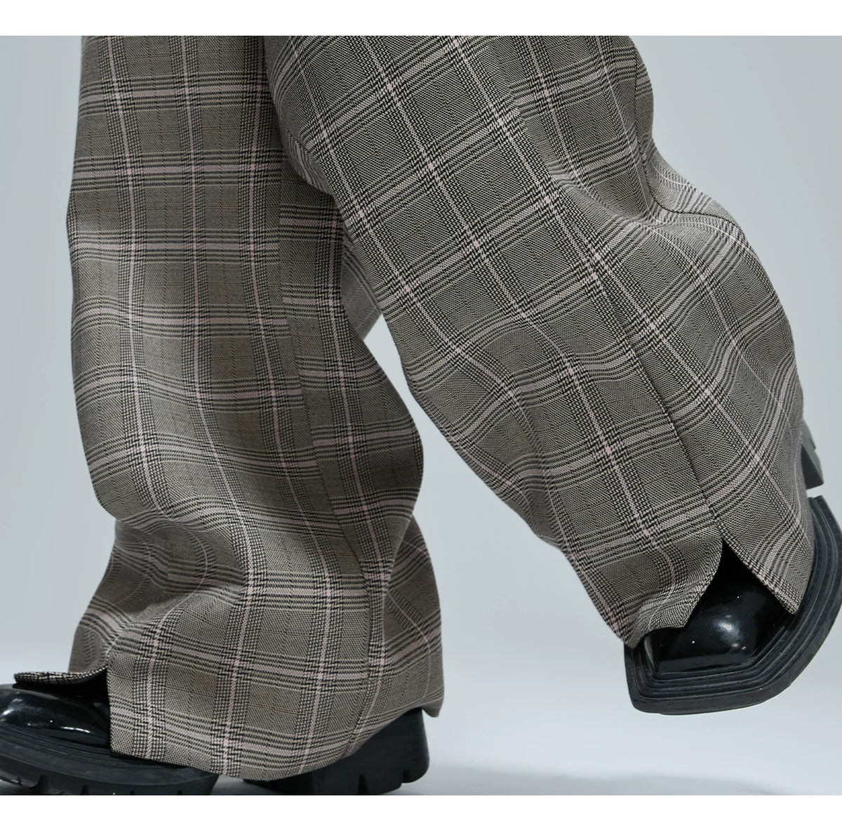 Relaxed Houndstooth Cropped Jacket and Trousers - description image 7