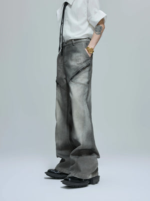 Cement Gray Denim Jacket & Flare Pants | Cotton - Cement Gray Pants