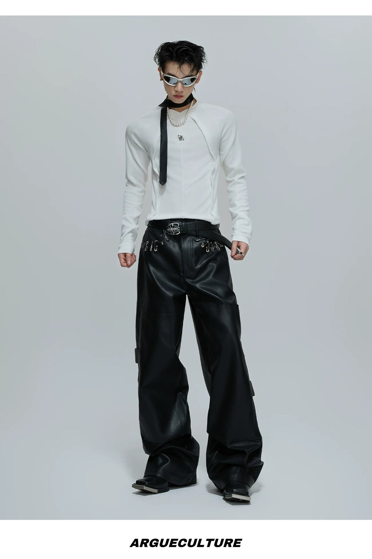 Deconstructed Panel Long-Sleeve Tee | Black or White - description image 3